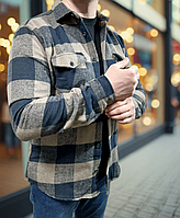 Тепла сорочка в клітку чоловіча байкова Туреччина, кашемір сорочка з довгим рукавом зимова осіння