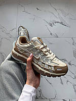 Бежеві шкіряні жіночі кросівки Nike P-6000 Демісезонні кросівки Найк Аїр Макс