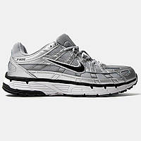 Срібні шкіряні жіночі кросівки Nike P-6000 Metallic  Демісезонні кросівки Найк Аїр Макс