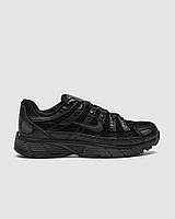 Чорні шкіряні жіночі кросівки Nike P-6000 Premium Triple Black Демісезонні кросівки Найк Аїр Макс