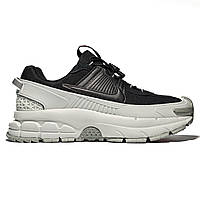 Чорно-білі шкіряні демісезонні жіночі кросівки Nike Zoom Vomero Roam «Black Light Silver” Найк Зум Роам
