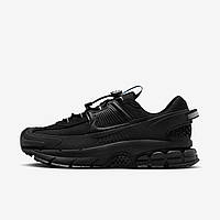Чорні шкіряні демісезонні жіночі кросівки Nike Zoom Vomero Roam Black Premium Найк Зум Роам