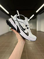 Чорно-білі текстильні жіночі кросівки Nike V2K Runtekk White Black Найк Ран В2К