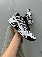 Чорно-білі текстильні жіночі кросівки Nike Air Max Plus Drift / Демісезонні Найк Тн Дріфт