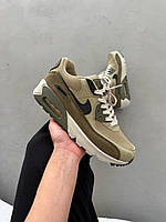 Демісезонні шкіряні чоловічі кросівки Nike Air Max 90 Найк Аір Макс Хакі