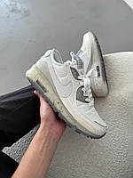 Білі шкіряні чоловічі кросівки Nike Air Max 90 Демісезонні Найк Аір Макс