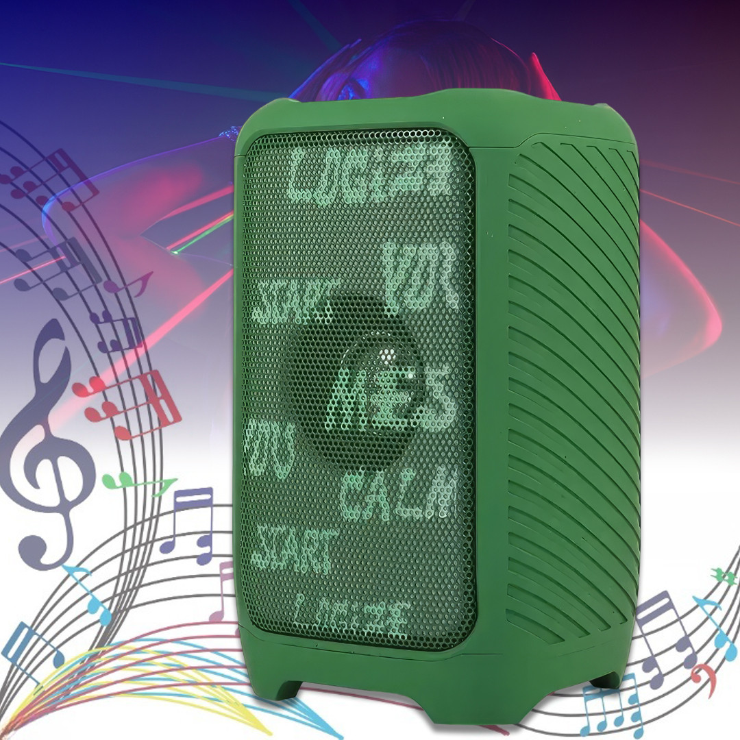 Міні-колонка Bluetooth з світлодіодним RGB підсвічуванням MY655BT 5Вт Зелена, фото 1