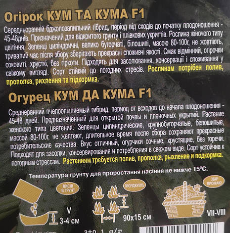 Огірок Кум та кума F1 3г, фото 3