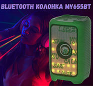 Міні-колонка Bluetooth з світлодіодним RGB підсвічуванням MY655BT 5Вт Зелена, фото 2