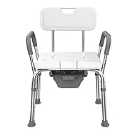 Стілець туалет для інвалідів і літніх людей зі спинкою, крісло унітаз