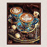 Картина за номерами Солодка кава з фарбами металік. Натюрморт 40*50 см Ідейка KHO 5713 exp, фото 3