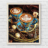 Картина за номерами Солодка кава з фарбами металік. Натюрморт 40*50 см Ідейка KHO 5713 exp, фото 7