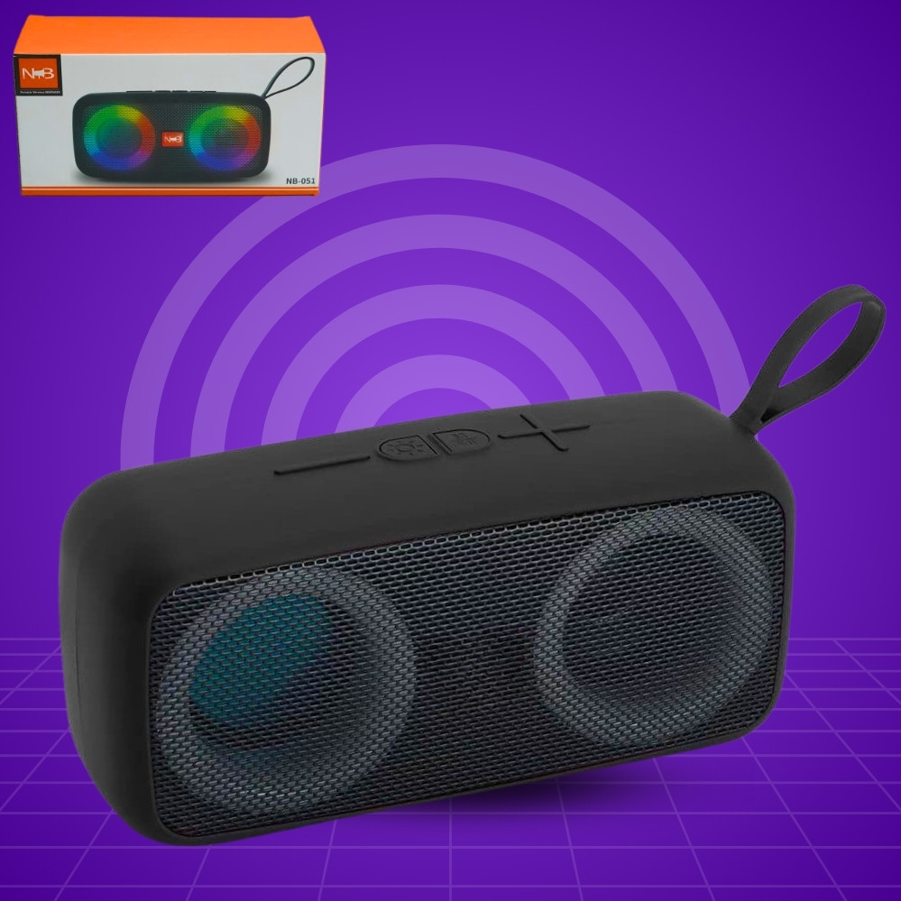 Бездротова Bluetooth колонка NB-051 Портативна музична з RGB підсвічуванням та FM радіо, фото 1
