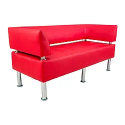 Диван Офіс Подвійний зі спинкою та підлокітниками Роккі 65