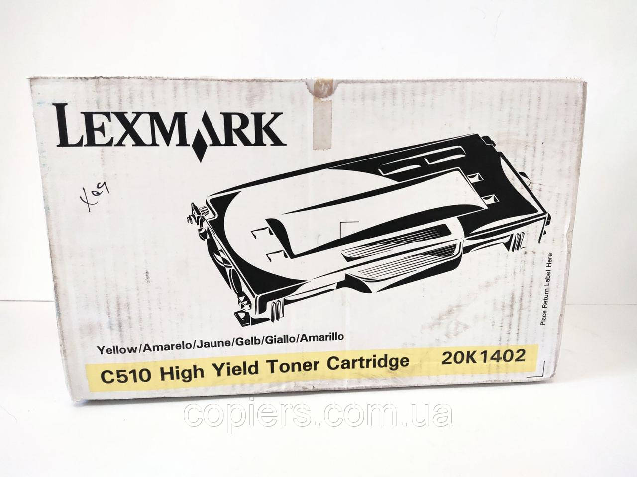 Тонер картридж Lexmark С510 High Yield Yellow оригінал, 20K1402, фото 1