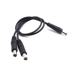 Кабель живлення розгалужувач для роутера DC 5.5x2.5 to 2 DC 5.5x2.5 0.5m чорний