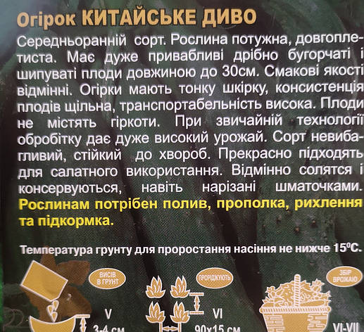 Огірок Китайське диво 3г, фото 3