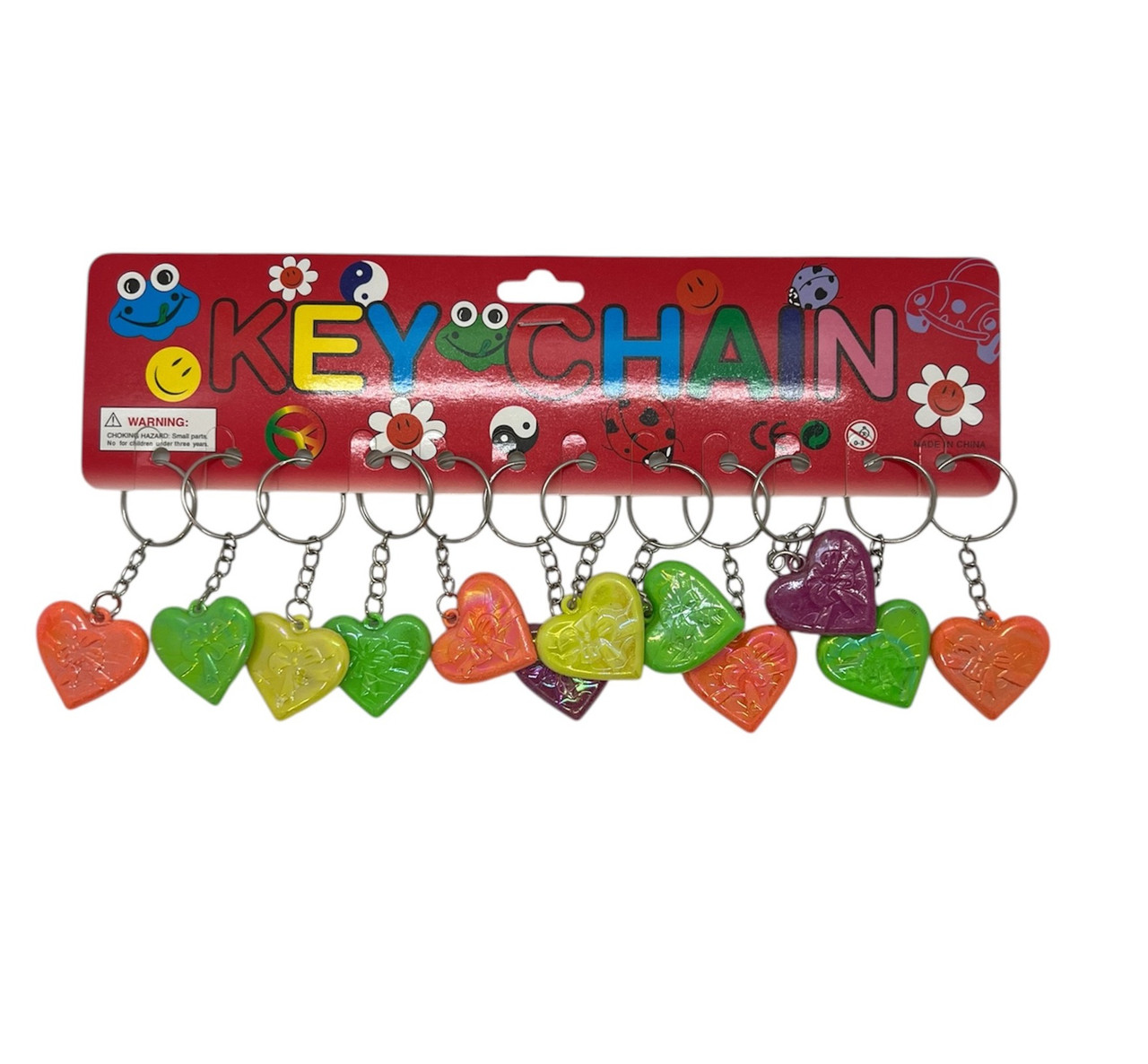 Брелок пластик Серце кольорове, фото 1