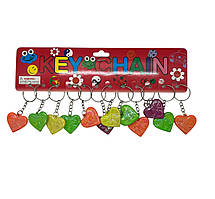 Брелок пластик Серце кольорове