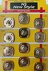 Декоративні пришивні кнопки металеві Ø25 мм 12 шт/уп ЗОЛОТО