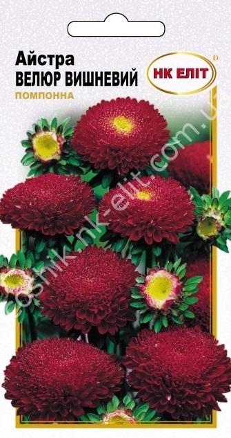 Насіння Айстра помпонна "Велюр Вишневий" 0.3г