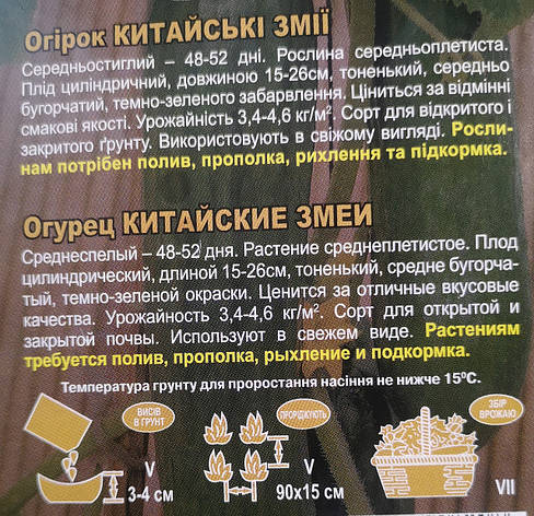 Огірок Китайсікі змії 3г, фото 3