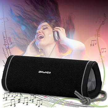 Бездротова міні-колонка Bluetooth з водозахистом IP6 AWEI Y331 10Вт Чорна