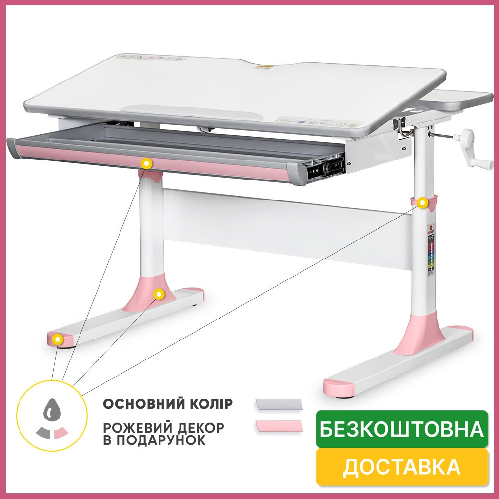 Стіл письмовий для навчання дівчинці Mealux Edmonton Lite PN