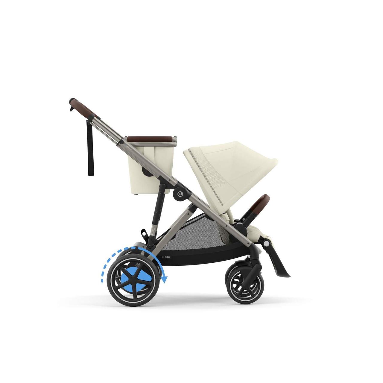 Коляска прогулянкова з двомісним шасі Cybex eGazelle S TPE Seashell Beige Світло-Біжова