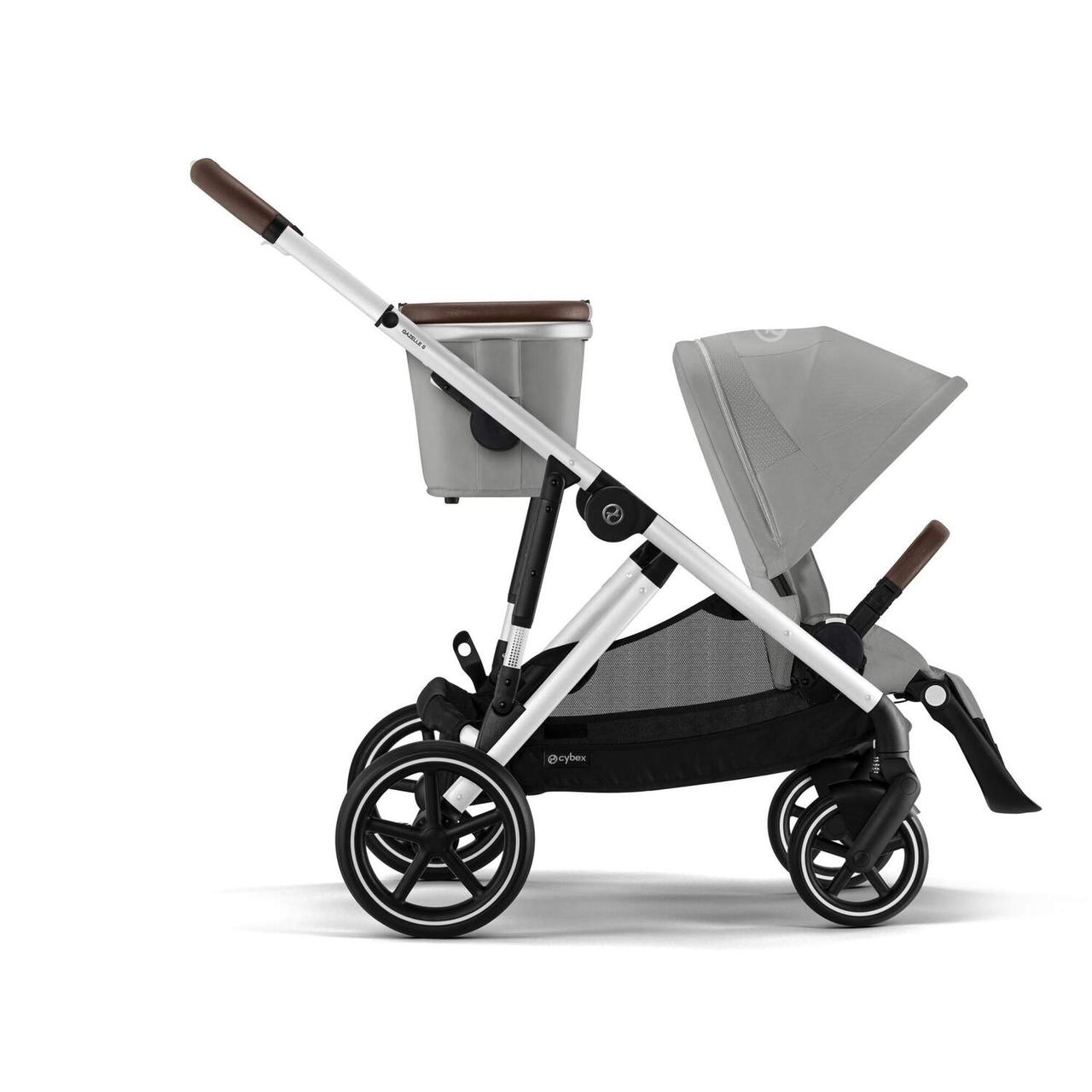 Коляска прогулянкова з двомісним шасі Cybex Gazelle S SLV Stone Grey Сіра