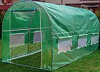 Теплица ЭкоГрин 6 м² с каркасом из оцинкованной стали (25 мм) и москитными сетками (6 окон) ПАРНИК 3x2х2м