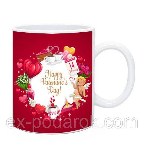 Чашка на день закоханих "Happy Valentine's Day"
