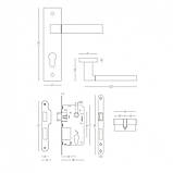 КОМПЛЕКТ A-2004 PZ MA : РУЧКА НА ПЛАНЦІ ПІД PZ З МЕХАНІЗМОМ ТА ЦИЛІНДРОМ, фото 2