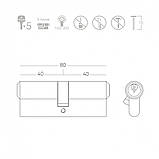 ЦИЛІНДР КЛЮЧ/КЛЮЧ P6E40/40 SN МАТОВИЙ НІКЕЛЬ, фото 2