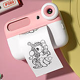 Дитячий фотоапарат із функцією миттєвого друку фотографій для дівчаток із сенсорним екраном і 2 камерами, фото 5