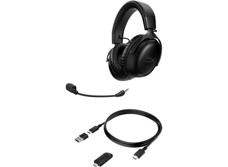 Гарнітура ігрова HyperX Cloud III, WL/USB-A/USB-C, чорний, фото 1