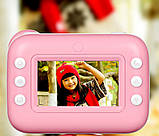 Дитячий фотоапарат із функцією миттєвого друку фотографій для дівчаток із сенсорним екраном і 2 камерами, фото 7