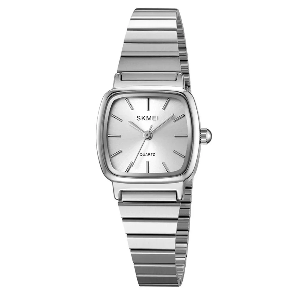 Skmei 2292SI Silver Сріблястий жіночий годинник квадратної форми з металевим браслетом