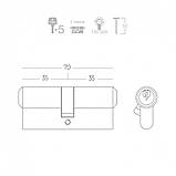 ЦИЛІНДР КЛЮЧ/КЛЮЧ A5E35/35 CP ПОЛІРОВАНИЙ ХРОМ, фото 2