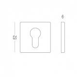 Ручка DND LUCE 02, 55 мм - квадрат, з накладкою під WC, матовый хром (к-т), фото 2