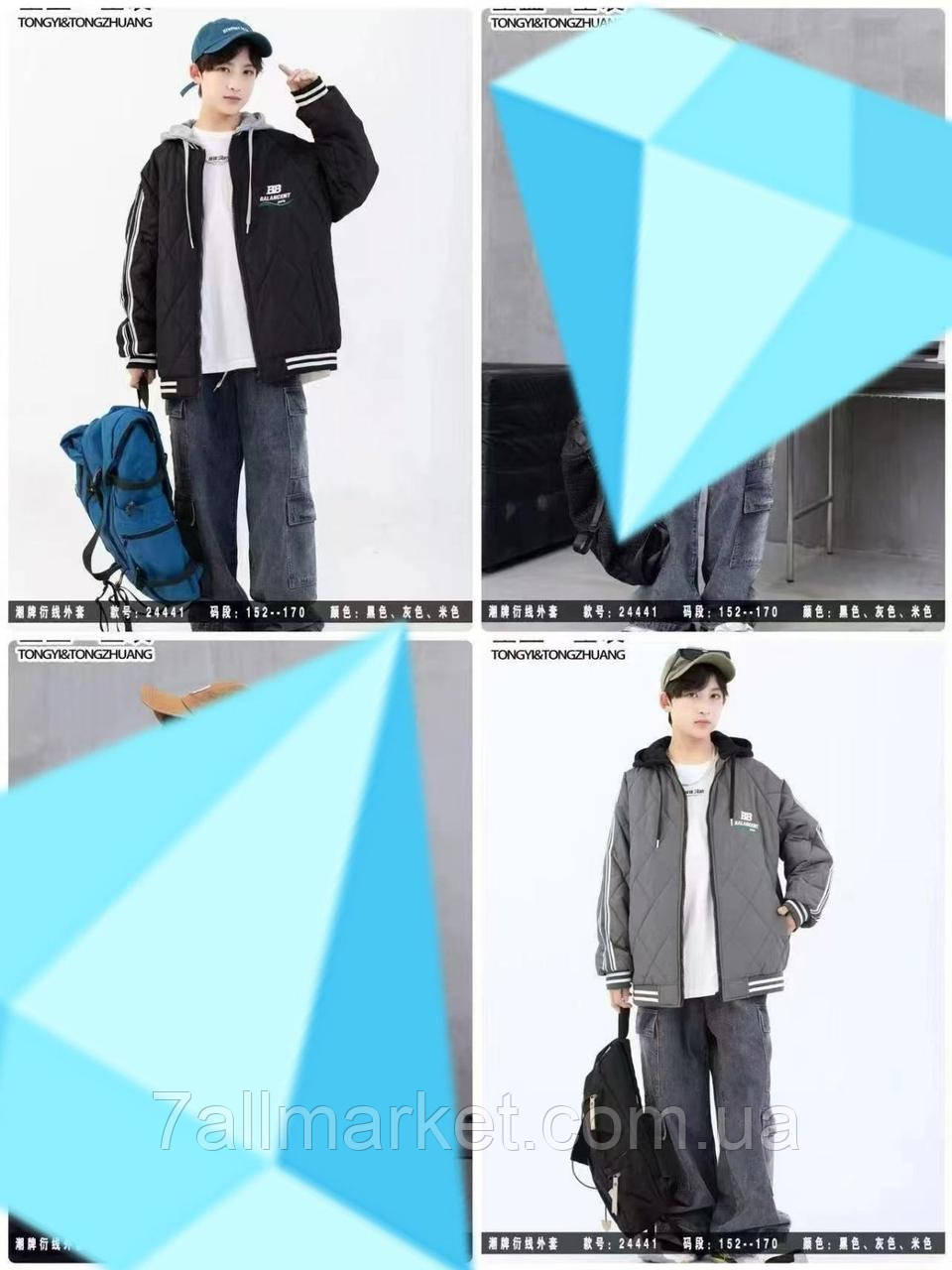 Куртка підліткова демісезонна на хлопчика 152-170 см (2 кв) "DFK" гуртом від прямого постачальника