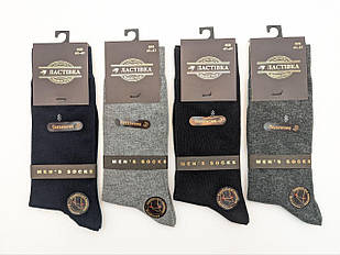 Чоловічі високі шкарпетки Ластівка, класичні однотонні бавовняні ароматизовані, 41-47, 10 пар/уп. мікс кольорів