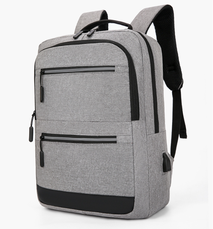 Чоловічий міський рюкзак з USB / рюкзак зі світловідбивними вставками / Рюкзак для ноутбука Сірий, фото 1