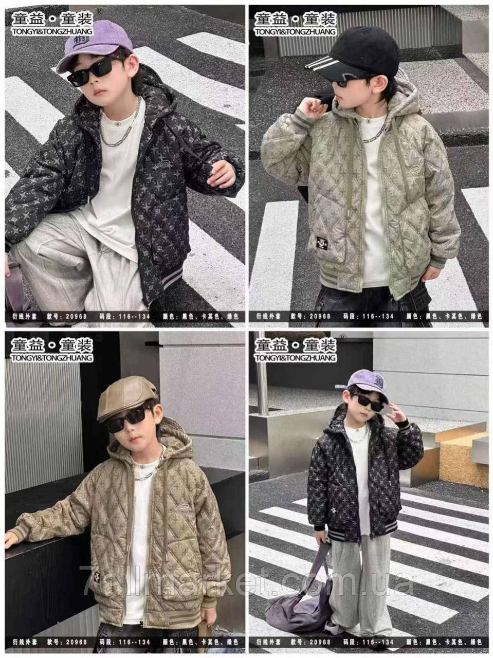 Куртка дитяча демісезонна з капюшоном на хлопчика 116-134 см (3цв) "DFK" гуртом від прямого постачальника