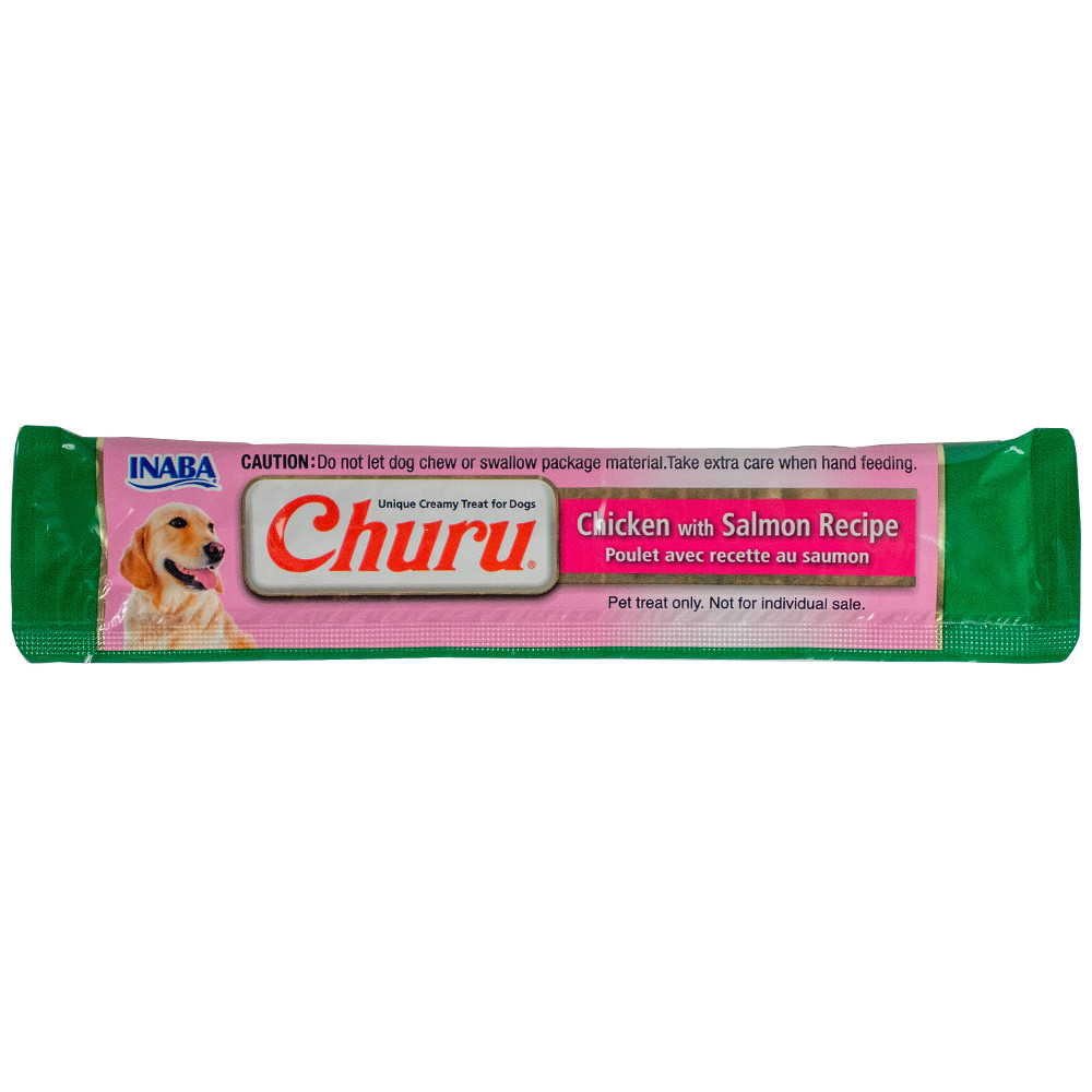 Ласощі для собак вершкова паста в стіках з куркою та лососем INABA Churu 1 шт/20 г