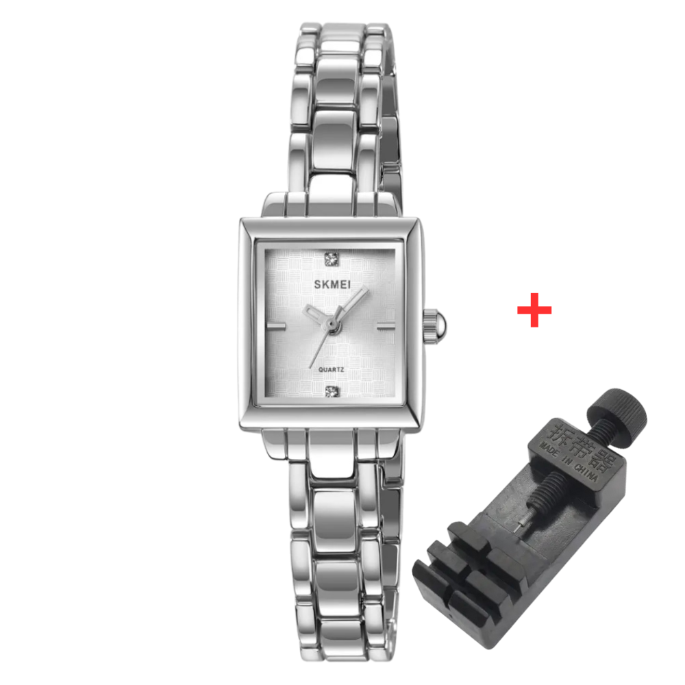 Skmei 2315SISI Silver-Silver Сріблястий жіночий годинник прямокутної форми з металевим браслетом