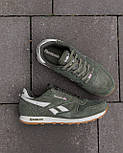 Чоловічі кросівки замшеві Reebok Classic  весна-осінь демісезонні (хакі). Живе фото, фото 4