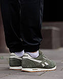 Чоловічі кросівки замшеві Reebok Classic  весна-осінь демісезонні (хакі). Живе фото, фото 7