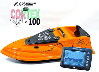 GPS Cortex 6+1 Ехолот Toslon TF300 Прикормочний кораблик Фурія Шторм