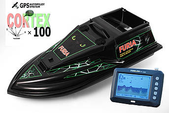 GPS Cortex 6+1 Ехолот Toslon TF300 Прикормочний кораблик Фурія Шторм